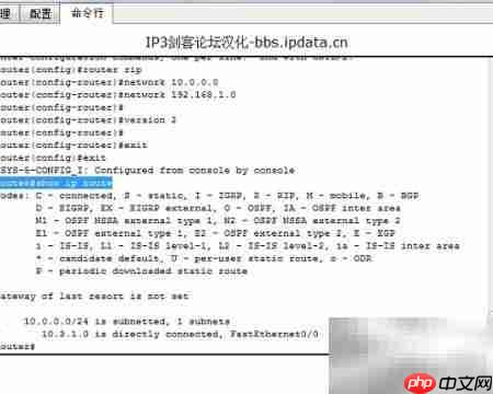 RIP动态路由配置演示