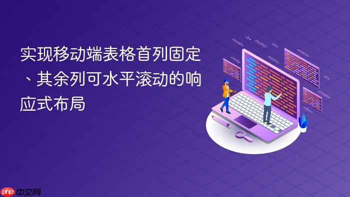 实现移动端表格首列固定、其余列可水平滚动的响应式布局