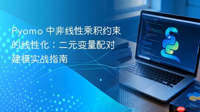Pyomo 中非线性乘积约束的线性化:二元变量配对建模实战指南