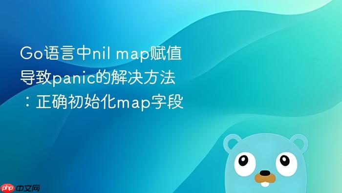 Go语言中nil map赋值导致panic的解决方法:正确初始化map字段