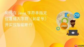 如何在 Java 字符串指定位置插入字符(如星号)并实现智能断行