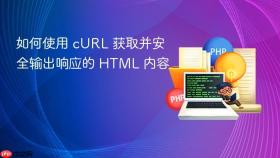 如何使用 cURL 获取并安全输出响应的 HTML 内容
