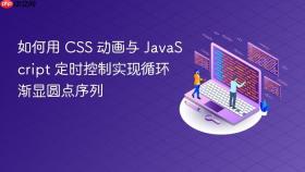 如何用 CSS 动画与 JavaScript 定时控制实现循环渐显圆点序列