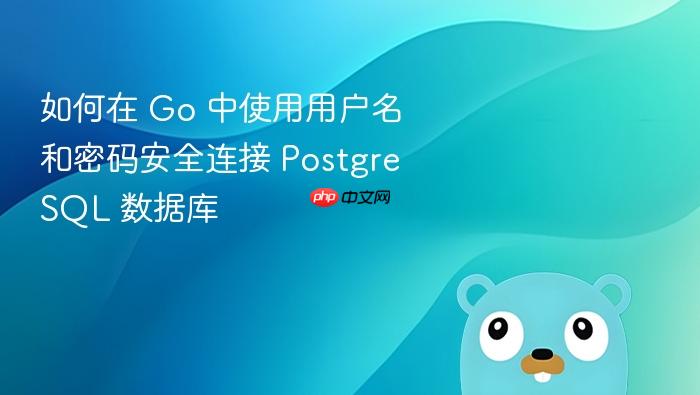 如何在 Go 中使用用户名和密码安全连接 PostgreSQL 数据库