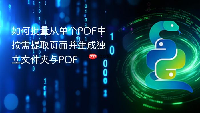 如何批量从单个PDF中按需提取页面并生成独立文件夹与PDF