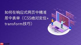 如何在响应式网页中精准居中表单(CSS绝对定位+transform技巧)