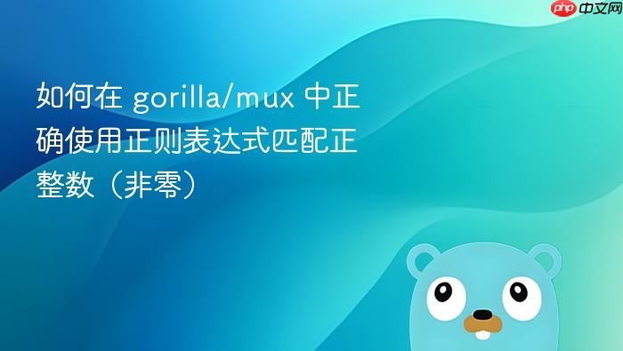 如何在 gorilla/mux 中正确使用正则表达式匹配正整数(非零)