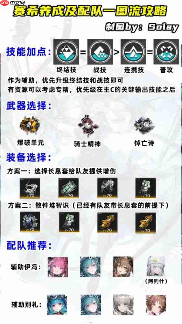 明日方舟终末地赛希怎么玩 明日方舟终末地赛希养成及配队攻略