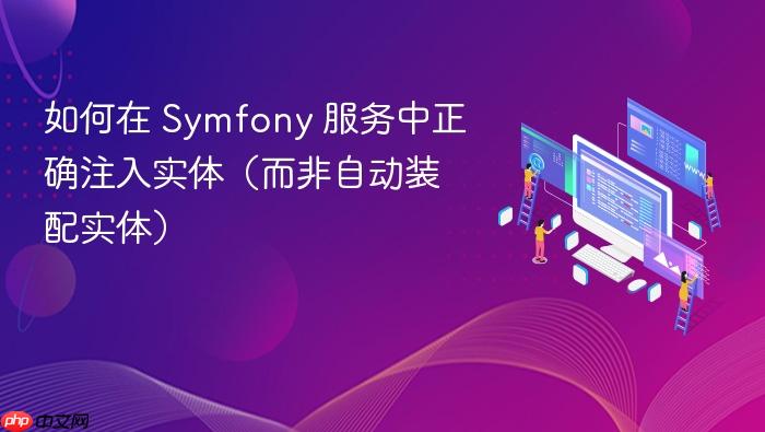 如何在 Symfony 服务中正确注入实体(而非自动装配实体)
