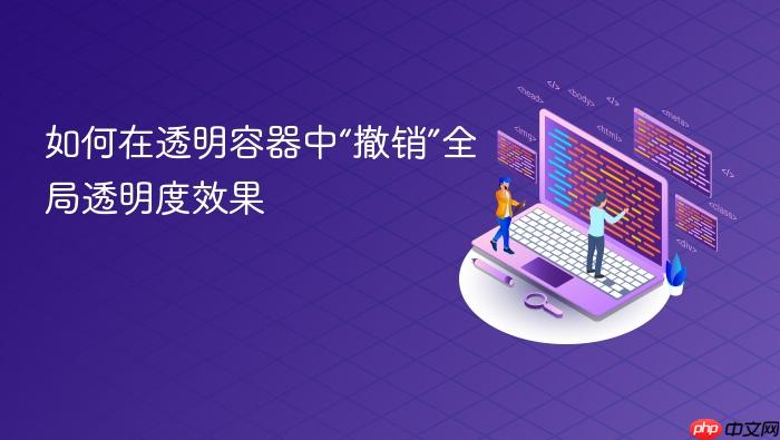 如何在透明容器中“撤销”全局透明度效果