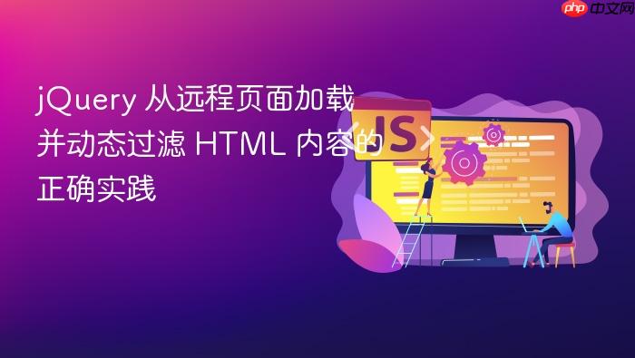 jQuery 从远程页面加载并动态过滤 HTML 内容的正确实践
