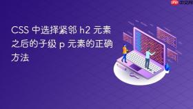 CSS 中选择紧邻 h2 元素之后的子级 p 元素的正确方法