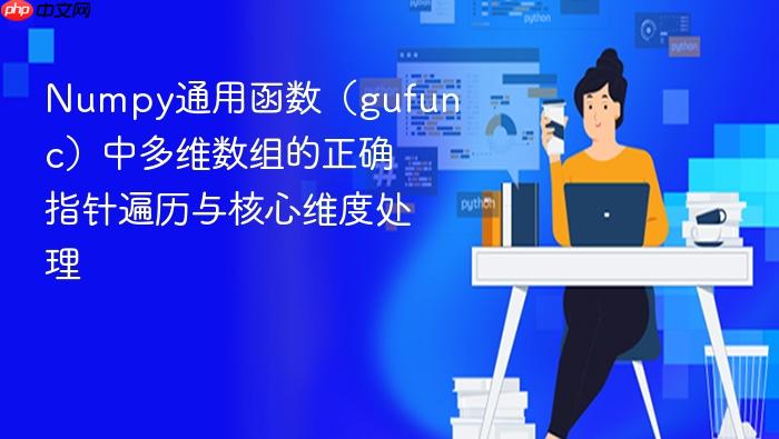 Numpy通用函数(gufunc)中多维数组的正确指针遍历与核心维度处理