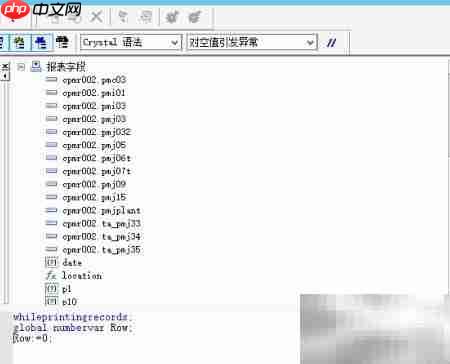 Crystal报表打印空行格子