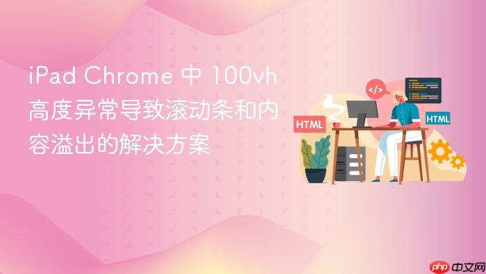 iPad Chrome 中 100vh 高度异常导致滚动条和内容溢出的解决方案
