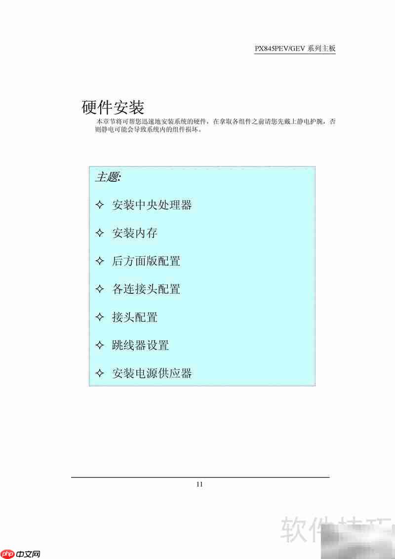 青云PX845GEV Pro主板说明
