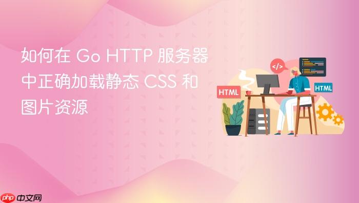 如何在 Go HTTP 服务器中正确加载静态 CSS 和图片资源