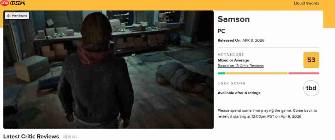 想法还行执行很烂! 前正当防卫主创新作《Samson》M站评分53