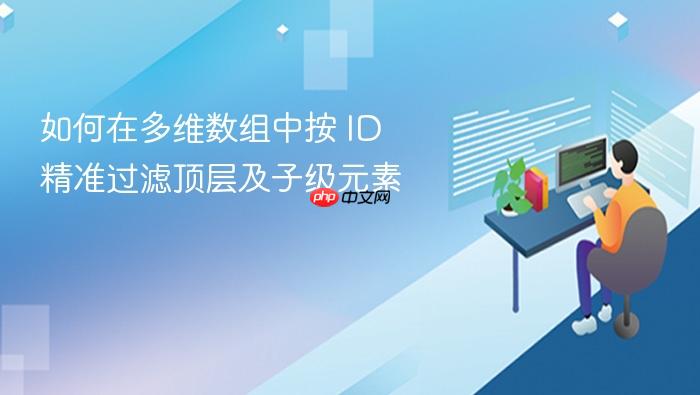 如何在多维数组中按 ID 精准过滤顶层及子级元素
