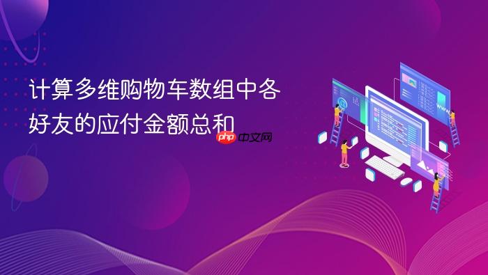 计算多维购物车数组中各好友的应付金额总和