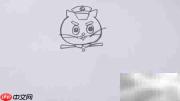 黑猫警长简笔画教程