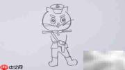 黑猫警长简笔画教程