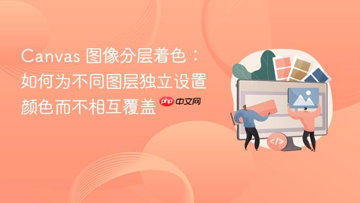 Canvas 图像分层着色:如何为不同图层独立设置颜色而不相互覆盖