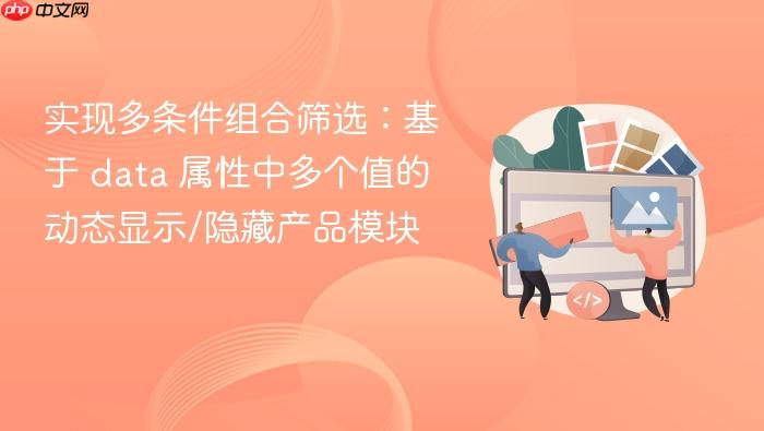 实现多条件组合筛选:基于 data 属性中多个值的动态显示/隐藏产品模块