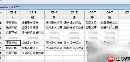 Minitab制作鱼骨图