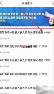 i襄阳查疫情通报指南