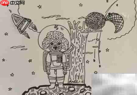 摄影棚中的泰迪犬插画
