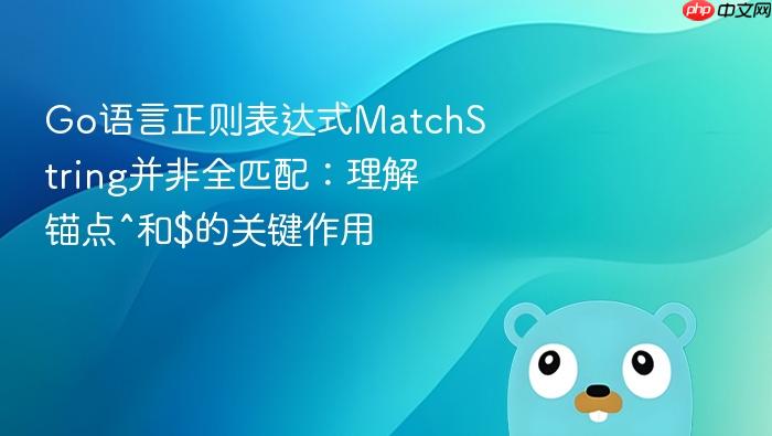 Go语言正则表达式MatchString并非全匹配:理解锚点^和$的关键作用