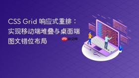 CSS Grid 响应式重排:实现移动端堆叠与桌面端图文错位布局