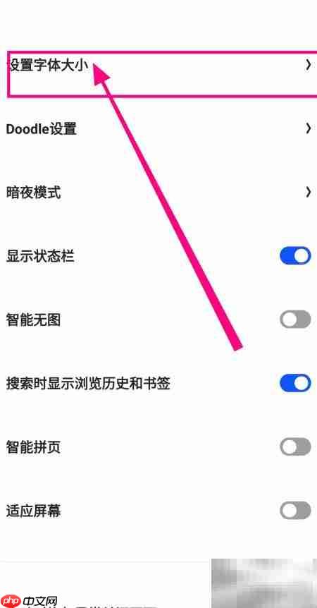 夸克如何开启小字体格式