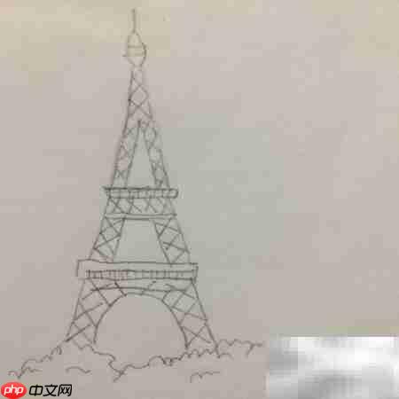 巴黎铁塔简笔画教程