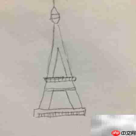 巴黎铁塔简笔画教程