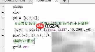 Lorenz混沌系统MATLAB仿真