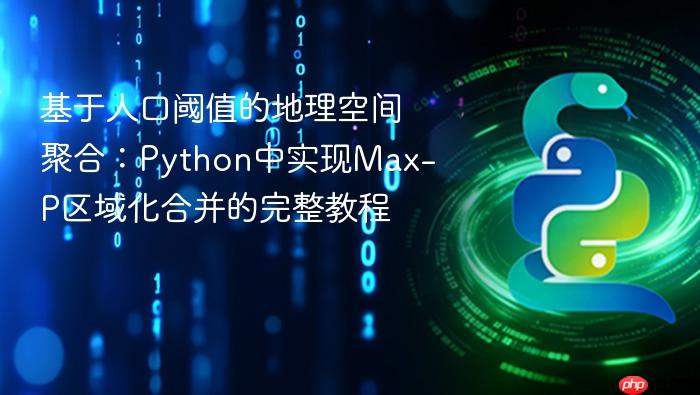 基于人口阈值的地理空间聚合:Python中实现Max-P区域化合并的完整教程