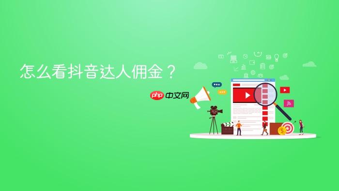 怎么看抖音达人佣金?