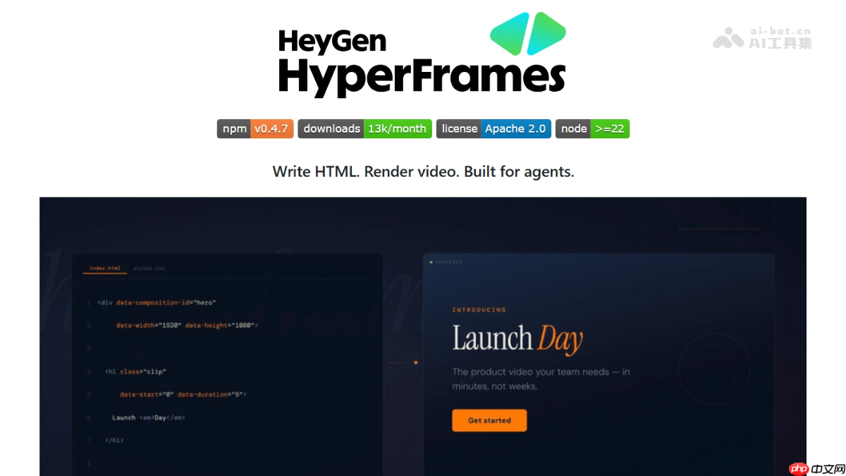 HyperFrames— HeyGen开源的AI原生视频渲染框架