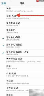 如何添加iPhone法英词典