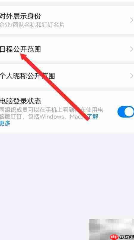 钉钉个人日程隐私设置方法