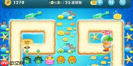 保卫萝卜1深海10怎么过 保卫萝卜深海第10关攻略图解法