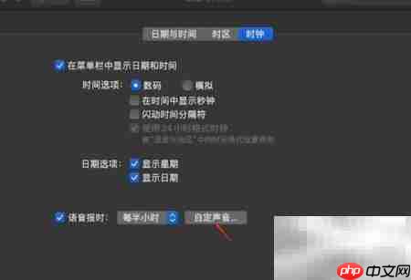 苹果电脑开启语音报时方法