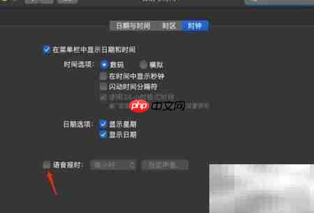 苹果电脑开启语音报时方法