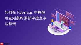 如何在 Fabric.js 中移除可选对象的顶部中控点与边框线
