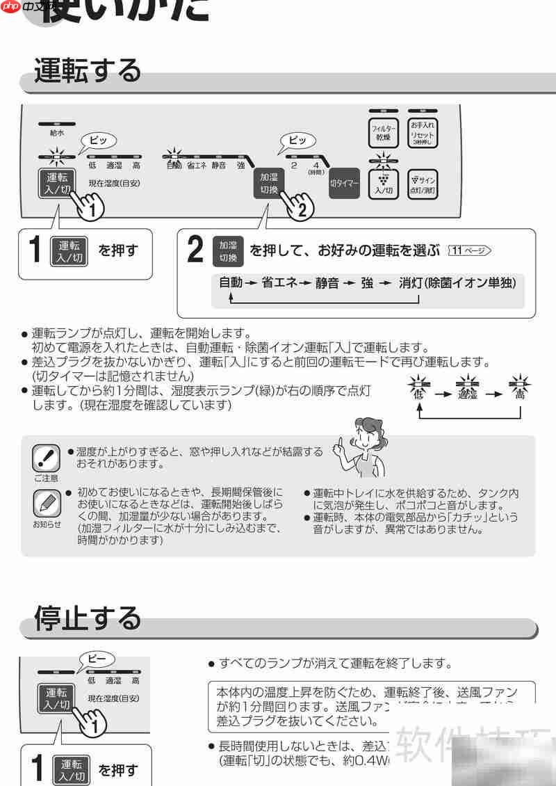 SHARP HV-300加湿器使用指南