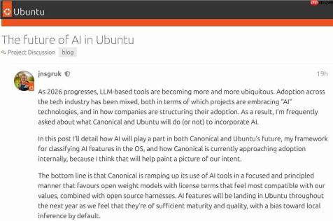 不做AI产品做AI增强:Ubuntu官宣 2026 年全面集成原生AI
