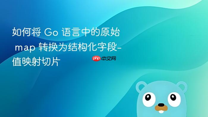 如何将 Go 语言中的原始 map 转换为结构化字段-值映射切片