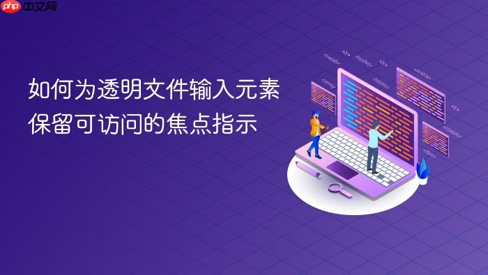 如何为透明文件输入元素保留可访问的焦点指示